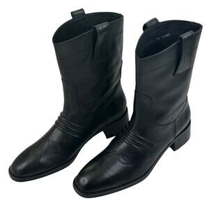 Bibi Lou Briana Western Boots Black Leather Womens Size EU 39 US 8-8.5 New $295